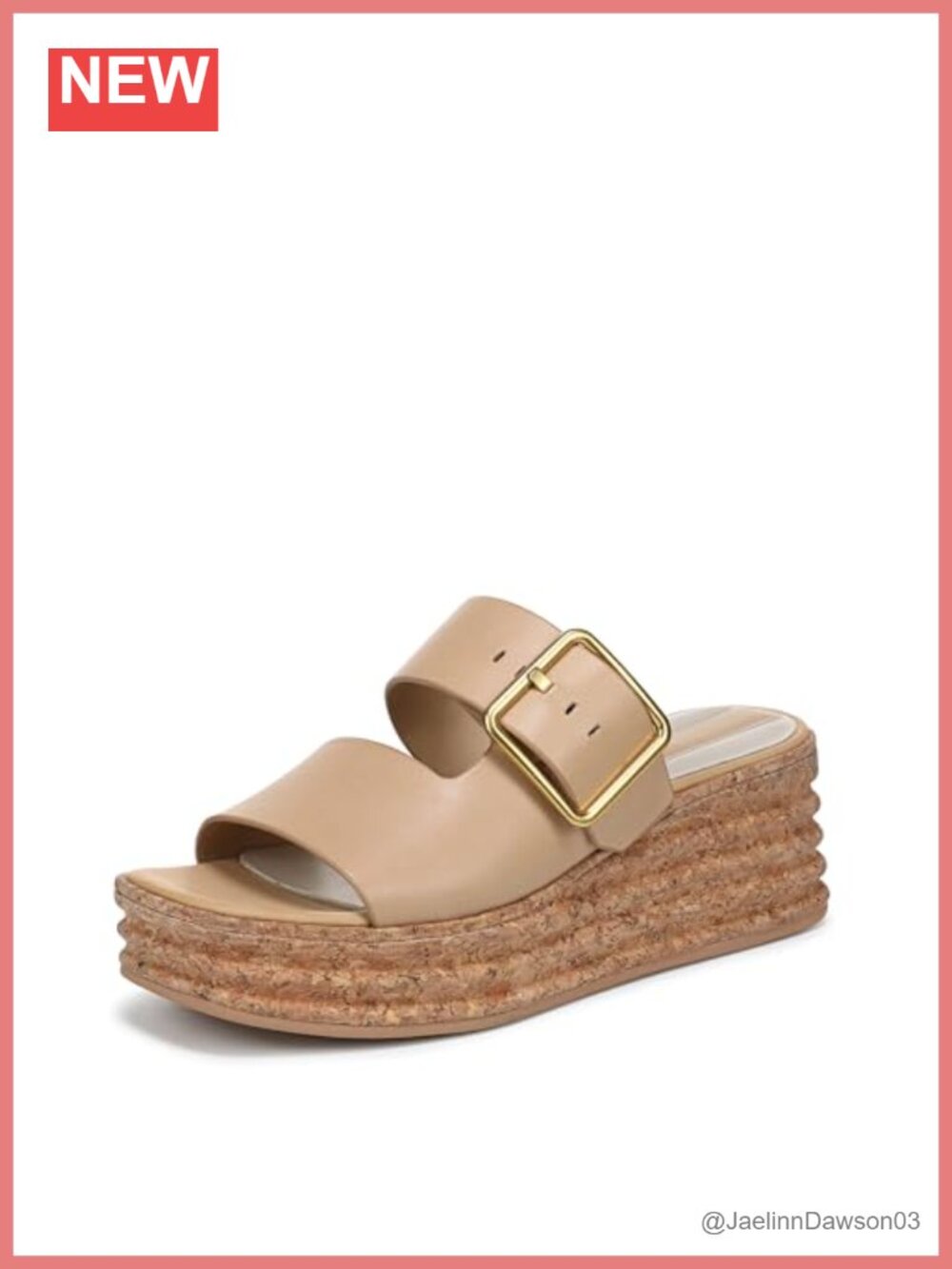 Franco Sarto Taziana Women's Leather Espadrille Wedge Slide Sandals Open Toe